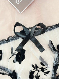 Bra set, soft bra, sexy transparent mesh lingerie for women, embroidered bra, triangle briefs (set, 2 pieces, with thong) elegant lingerie set 