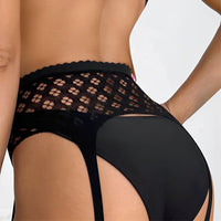 Highwaist tights, sexy women's fishnet tights with high waist, erotic lingerie, seductive lingerie with belt (1 piece) 