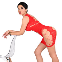Netzkleid Sexy Fishnet Minikleid für Frauen, Nahtlose Mesh Dessous, Nachtwäsche erotisches Netz-Minikleid
