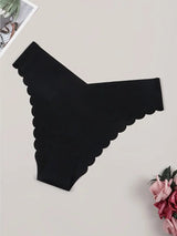 Thong briefs, thongs, comfortable lingerie, sexy underwear, seamless panties (1 piece) panties lingerie for women, underpants with scalloped hem 